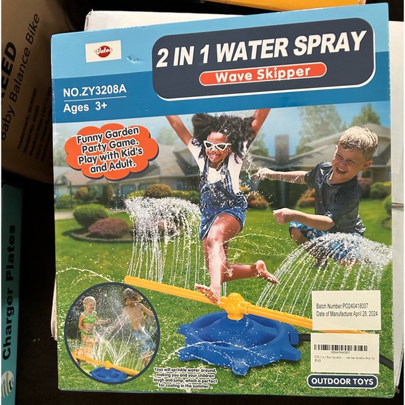 Kids Waterπ¦2 in 1 Sprinklersπ¦Toy w Circle & Crossbar Rotating Sprayπ¦Nozzles - Picture 8 of 8